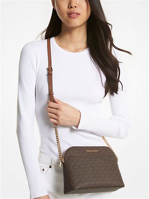 michael kors jet set travel medium logo crossbody bag|michael kors leather jet set east west crossbody.